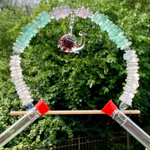 Sea Glass Hummingbird Swing / Hummingbird Swing with Feeder