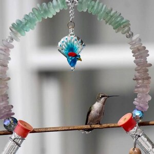Sea Glass Hummingbird Swing / Hummingbird Swing with Feeder