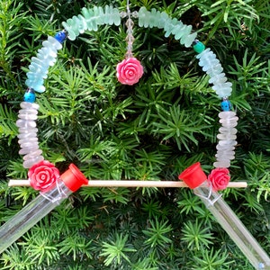 Sea Glass Hummingbird Swing / Hummingbird Swing with Feeder