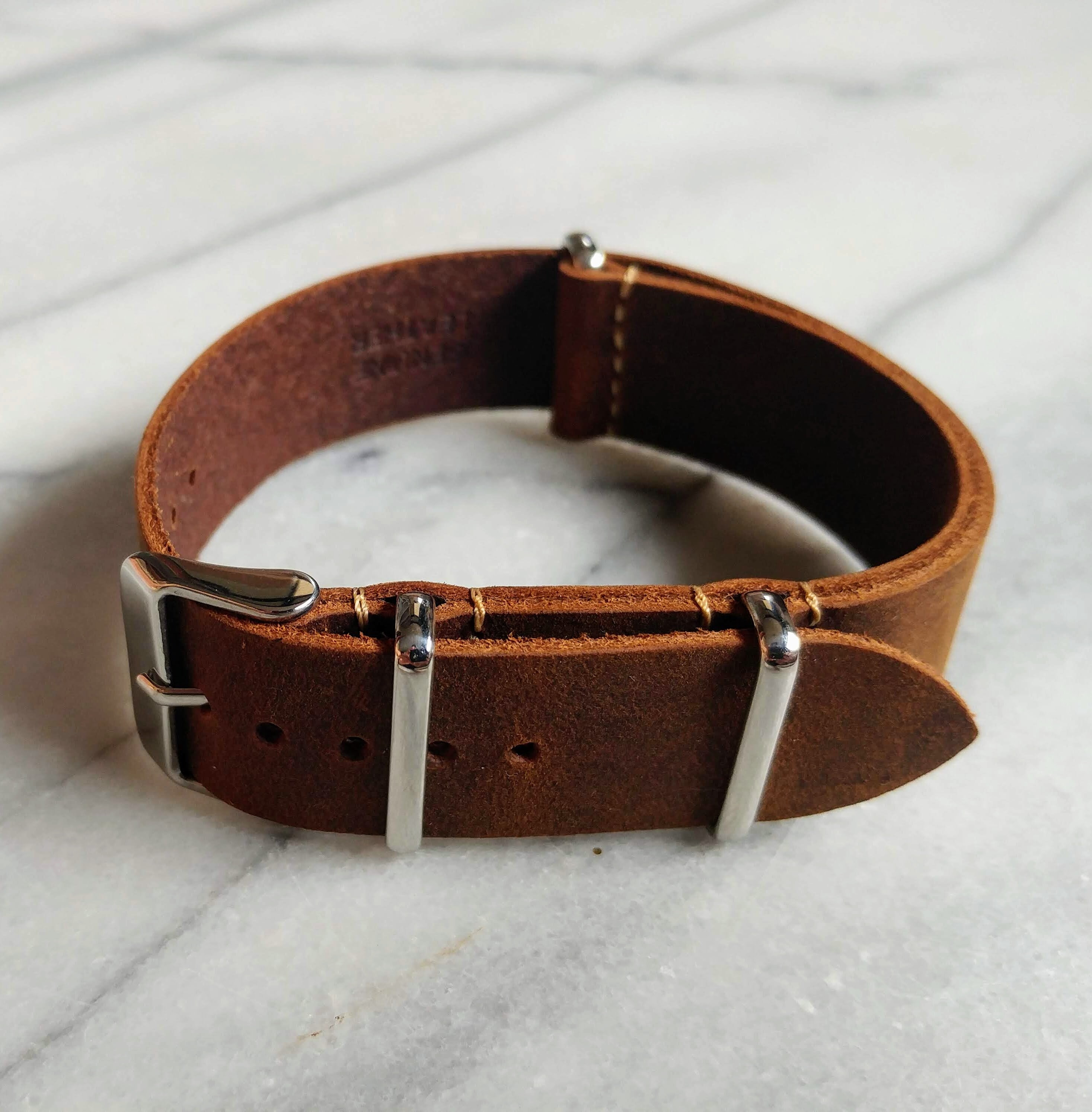 Full grain leather nato strap hotsell