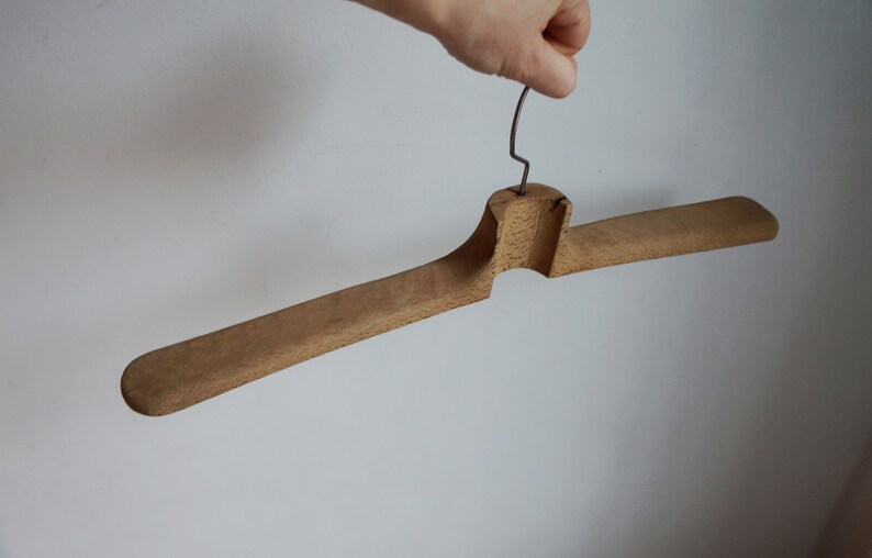 Extra Large Wooden Coat Hanger With Wide Shoulders And Colar Image 0