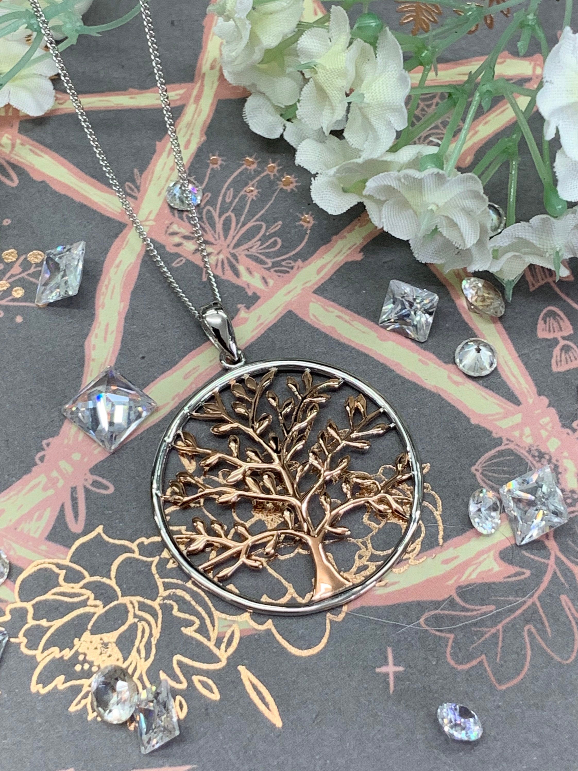Pendentif Arbre De Vie En Argent Massif 950‰ - Bijou Artisanal Rond, Neuf Avec étiquettes