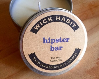 Hipster Bar Soy Candle // Wood and Bourbon