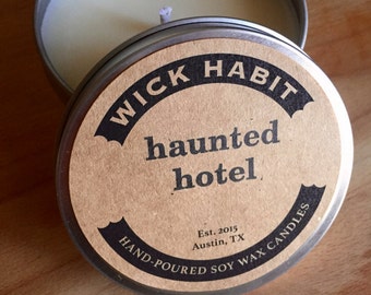 Haunted Hotel Soy Candle  // Polished Wood, Leather, Rose Perfume