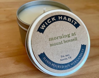 Morning at Mount Bonnell Soy Candle  // Moss, Juniper, Sage