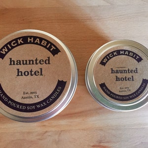 Haunted Hotel Soy Candle // Polished Wood, Leather, Rose Perfume image 2