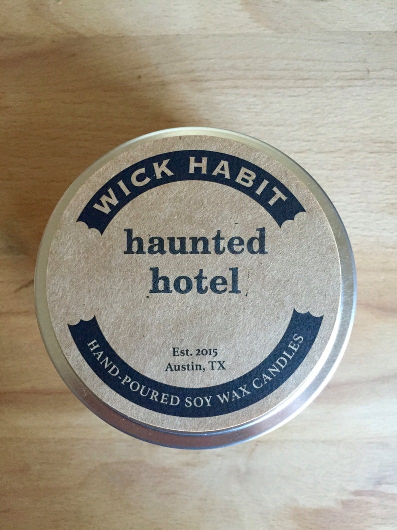 Haunted Hotel Soy Candle // Polished Wood, Leather, Rose Perfume image 3