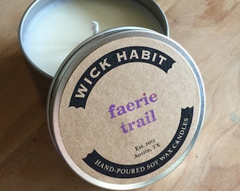 Faerie Trail Soy Candle // Dogwood, Moss, Almond