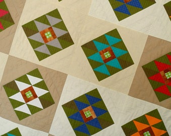 Meeting with friends-modern quilt PDF pattern