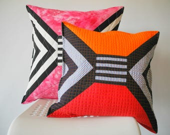 Bold Bow - One block pillow cover modern quilt pattern