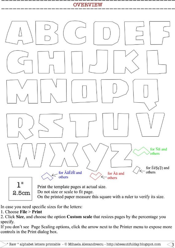 printable alphabet capital letters template for applique pdf etsy