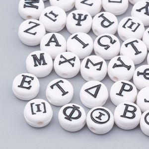 Acrylperlen, griechische Alphabet Buchstaben - Perfekt für individuelle Schmuck- und Bastelarbeiten