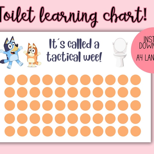 Bluey potty training chart + certificate. Bluey toilet learning chart. Potty training chart. Potty learning chart. Bluey checklist.