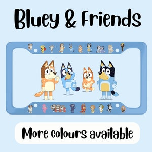 Bluey license plate frame, Bluey and friends, Bluey car accessories, number plate frame, bluey fathers day gift, gift for him, bluey fans