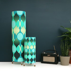 Retro Teal Lamp: Mid-Century Modern Handmade Floor/Table Lamp (UK Plug)