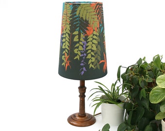 Trailing Ferns Lampshade: Botanical Conical Table Shade, 28cm