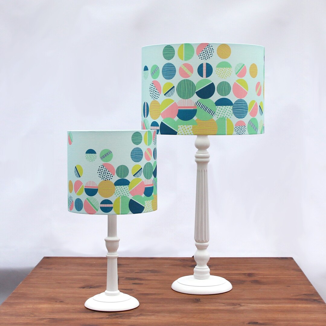 Circles Lampshade Nursery Kids Lamp Shade Blue Pink Green - Etsy