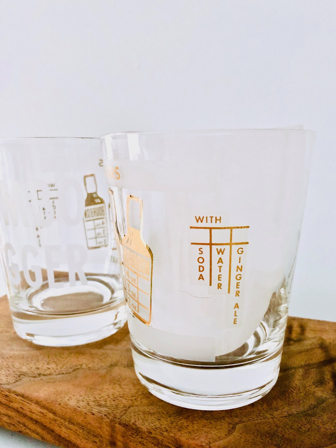 What's Yours Highball and Double Old Fashioned Glasses With Spaces for