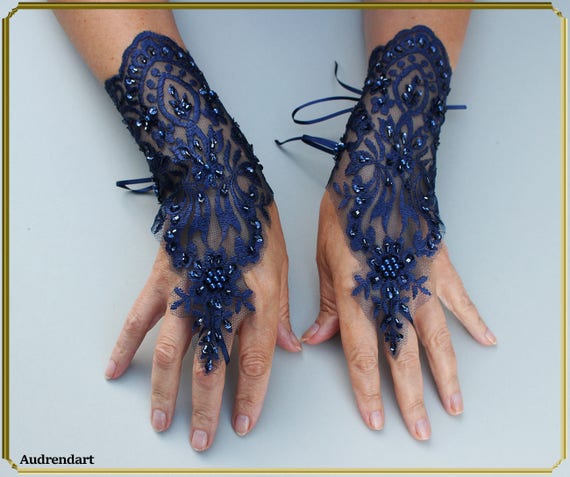 navy gloves for wedding