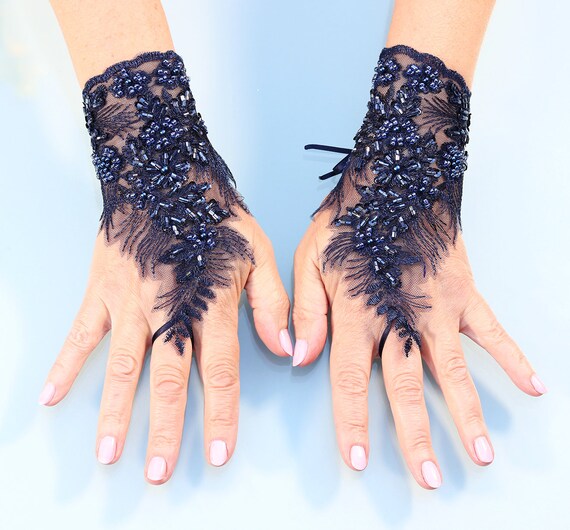 navy gloves for wedding