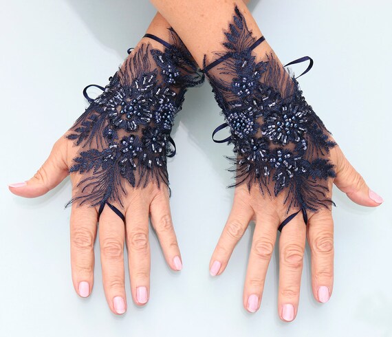 navy gloves for wedding