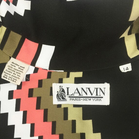 1970s Lanvin Geometric  Shirt Dress - image 7