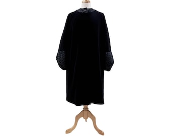 1960s Black Velvet Evening Coat