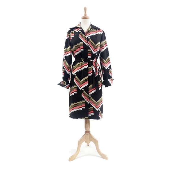 1970s Lanvin Geometric  Shirt Dress - image 1