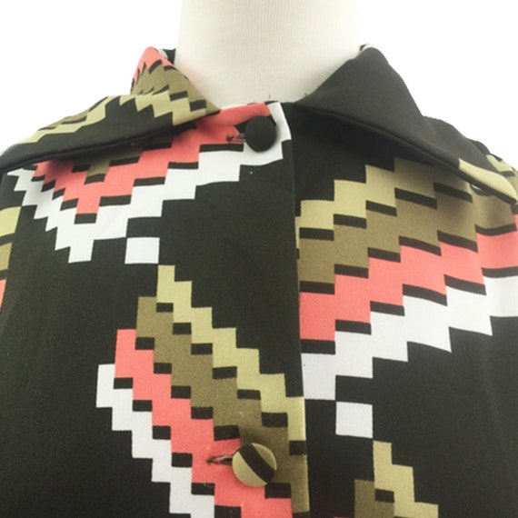 1970s Lanvin Geometric  Shirt Dress - image 5