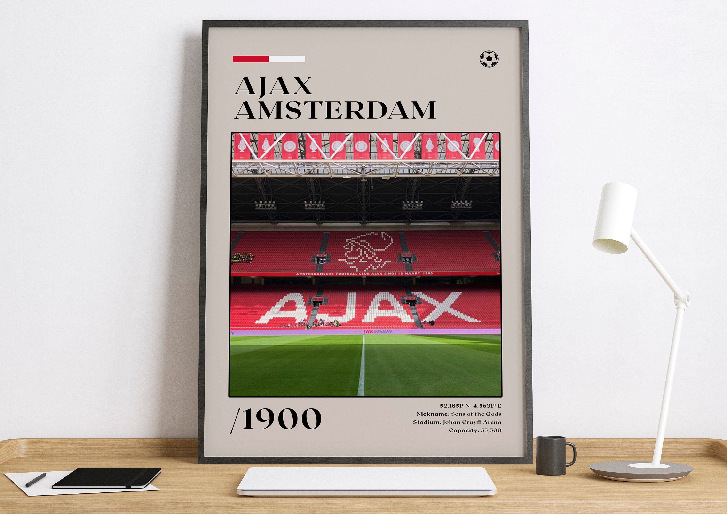 HWC Trading Johan Cruyff A4 Encadré Signé Image Autographe Imprimé Impression Photo Cadeau DAffichage pour Holland Fans De Football 