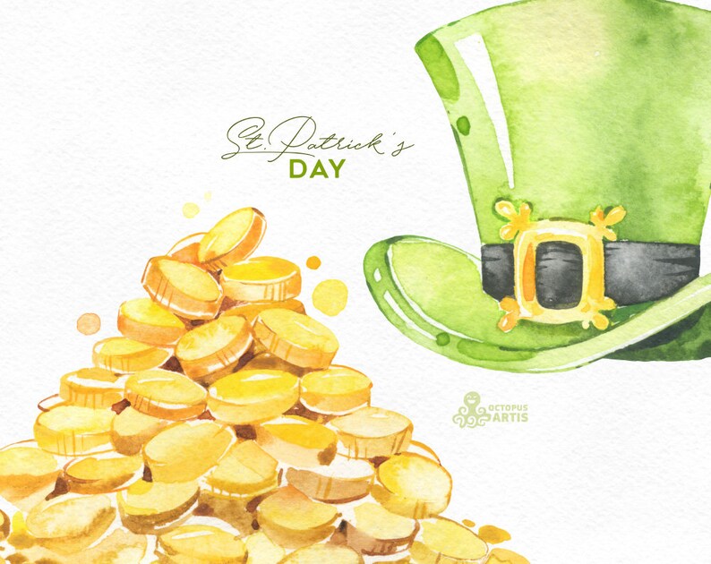 Download St. Patrick's Day. Watercolor clipart irish green | Etsy