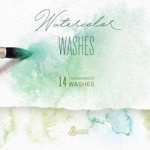 Watercolor Washes. 14 Abstract transparent brush splashes, crystal, clipart, invitation, resources, wedding, bridal, minimal, logo, png, diy