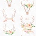 Love Kit With Antlers. Blush. Watercolor Flowers Clipart - Etsy