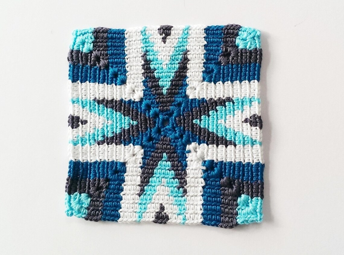 Tapestry crochet pattern coaster Star by Atelier Sopra Etsy