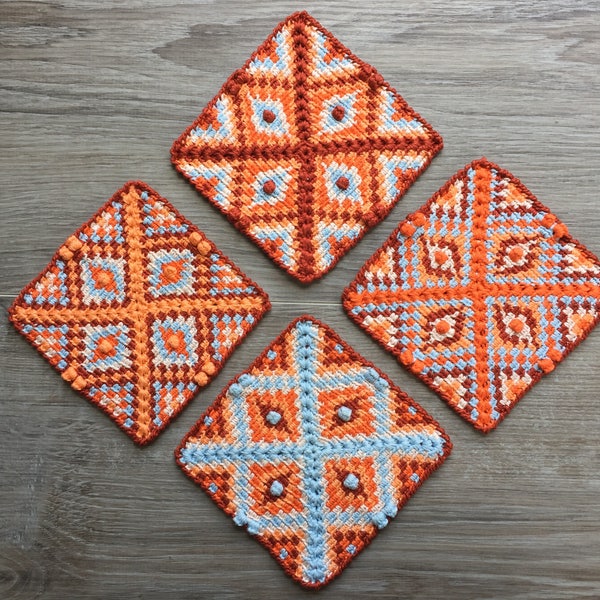 Tapestry crochet pattern coaster Sunburst by Atelier Sopra