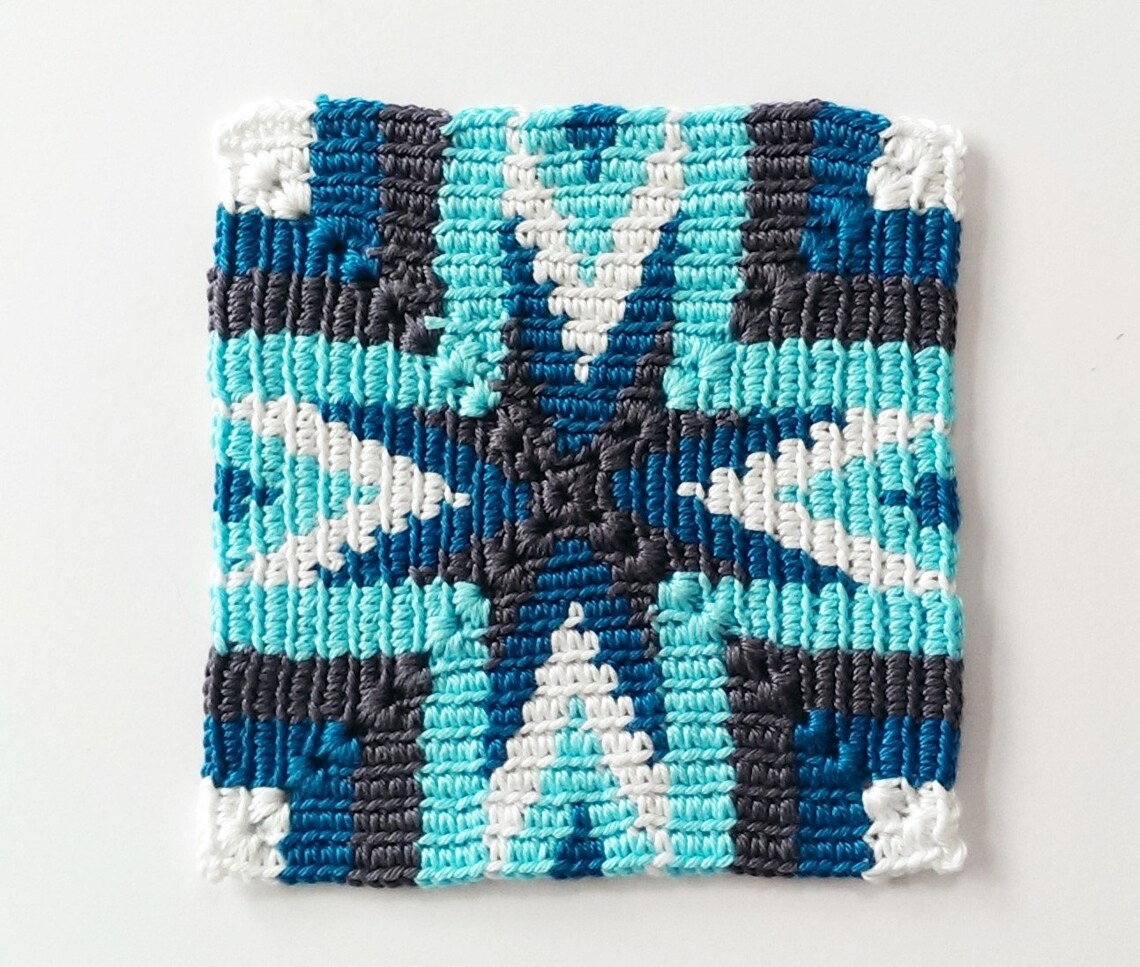 Tapestry crochet pattern coaster Star by Atelier Sopra Etsy