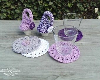 Posavasos de ganchillo - Patrón de ganchillo Posavasos - Tutorial en PDF