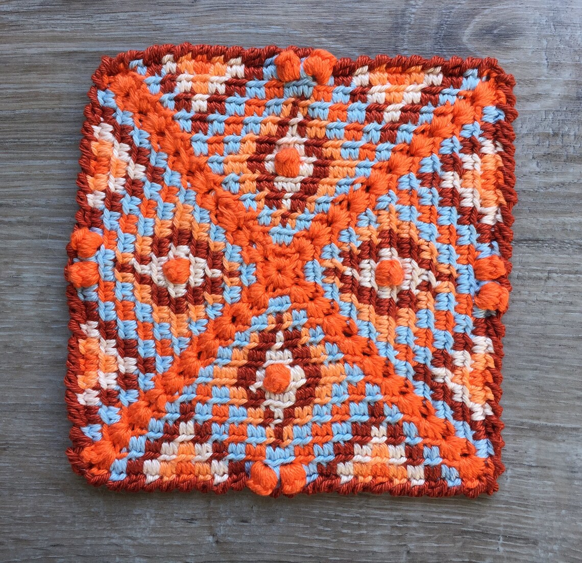 Tapestry crochet pattern coaster Sunburst by Atelier Sopra Etsy