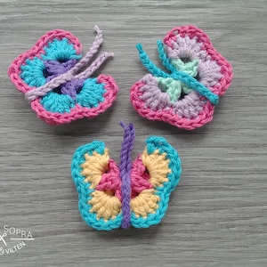 Butterfly Appliques,9 Crochet Butterfly Appliques,blue Butterflies