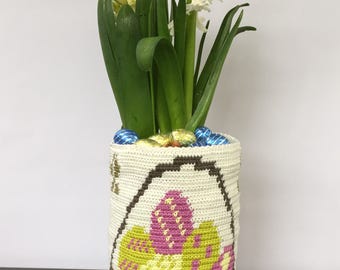 Tapestry crochet pattern Easter Basket Cover, tapestry month 2, by Atelier Sopra