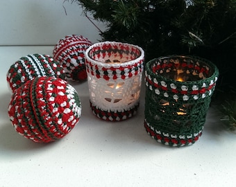 Christmas Tealight Holder crochet pattern