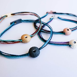 Sterling Silver Sea Urchin Bracelet: Rose Gold, Oxidized, or Yellow Gold