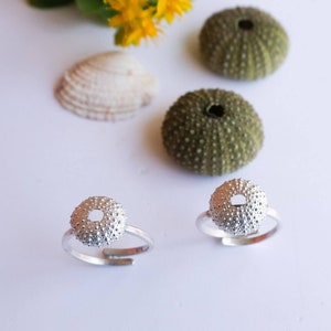 Sterling Silver Sea Urchin Rings - Adjustable Small & Medium Size Sea Urchin Rings