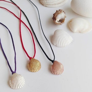 Sterling Silver Cockle Seashell Pendant - Silver, Yellow Gold Plated or Rose Gold Plated Necklaces