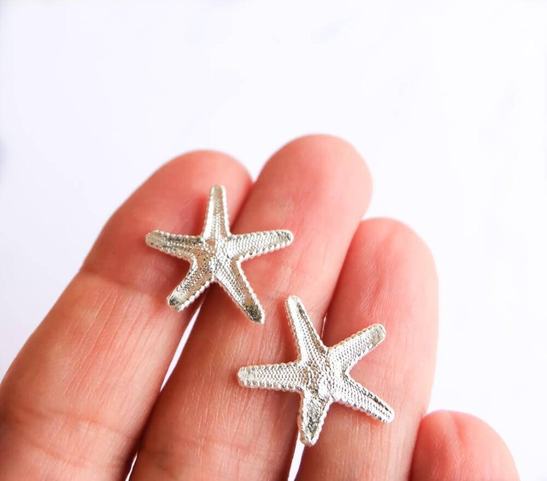 Sterling Silver Starfish Stud Earrings Small Size Starfish Earrings - Etsy