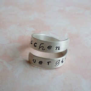 Don't Forget to Smile Wrap Ring - Einstellbarer Sterling Silber Ring
