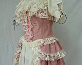 Pink Bustle Skirt,Sexy Boudoir Cosplay Lolita Burlesque,Tribal Bellydance Fairy Fae,Victorian Steampunk Ren Faire,Pirate Wench LARP Gothic