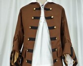 Mens Pirate Costume Frock Coat,Jack Sparrow Captain Hook,LARP Reenactment Ren Faire,Gothic,Groomsman Pagan Wedding Coat,Theatre Stage Jacket
