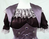 Ladies Purple Mauve Bolero Shrug, Cropped Waistcoat Vest, Steampunk LARP Goth Gothic,Goddess Faery Fairy Fae Pixie,Festival Fashion Boho Psy