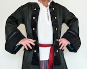 Mens Pirate Costume Frock Coat,Jack Sparrow Captain Hook,LARP Reenactment Ren Faire,Gothic,Groomsman Pagan Wedding Coat,Theatre Stage Jacket